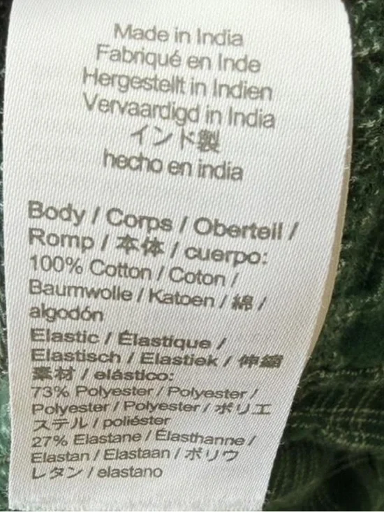 J. Crew Flannel Smocked Top | Green Glazed | Medium - Picture 8 of 8